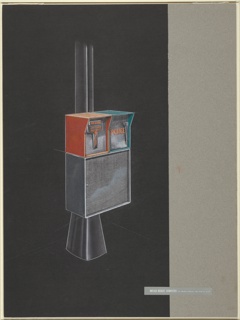 Drawing, Design for New York City Streelight Pole with Emergency Call Boxes and Speaker