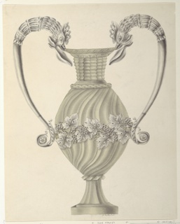 Drawing, Design for a Crystal Urn with Silver Mounts