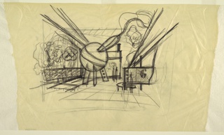 Drawing, Design for Gilette Exhibit, "Through the Medicine Chest," New York World's Fair 1939–40
