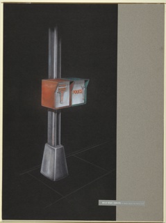 Drawing, Design for New York City Streelight Pole with Emergency Call Boxes