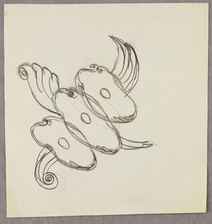 Drawing, Ovals/shells with wings/p