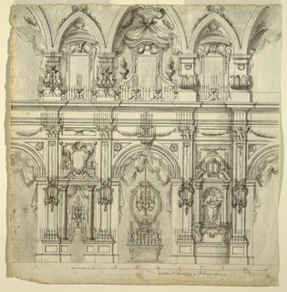 Drawing, Elevation of the Nave of a Church