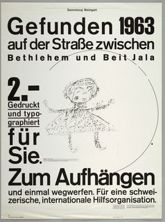 Poster, Gefunden 1963 auf der Straβe zwischen Bethlehem und Beit Jala