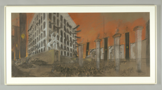 Drawing, Set Design for Titus Andronicus: Senate Exterior