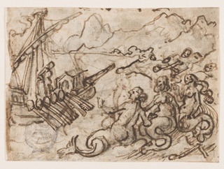 Drawing, Odysseus and the Sirens