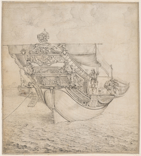 Drawing, A Royal French Galley Seen from the Stern