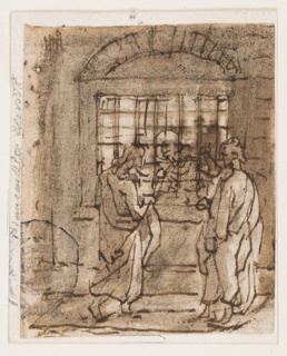Drawing, John the Baptist in Prison, Visited by his Disciples