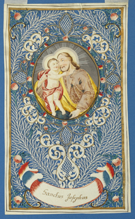 Cut-out, Cut-Paper Devotional Picture: Saint Joseph with the Christ Child