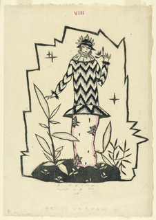 Print, Woman in a Garden