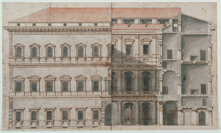 Drawing, Rendering of the Palazzo Farnese, Rome
