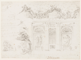Drawing, Sculpture Gallery: Project for the Decoration of a Hall in a Palace during the Reign of the Emperor Napoleon as King of Italy