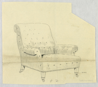 Drawing, Design for Stuffed Chair, Rocker, and Arm Chair (easy chair)