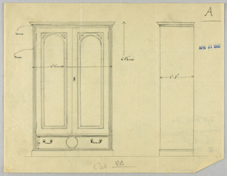 Drawing, Designs for Wardrobes, Washstands, & Somno (Night Tables)