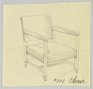 Drawing, Design for Stuffed Chair, Rocker, and Arm Chair (easy chair)