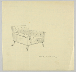 Drawing, Design for Stuffed Chair, Rocker, and Arm Chair (easy chair)