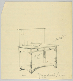 Drawing, Designs for Wardrobes, Washstands, & Somno (Night Tables)
