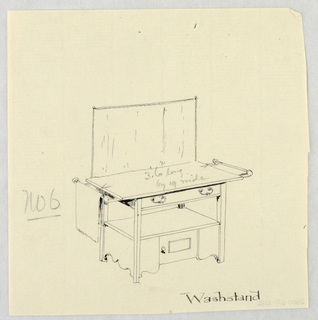 Drawing, Designs for Wardrobes, Washstands, & Somno (Night Tables)