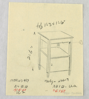 Drawing, Designs for Wardrobes, Washstands, & Somno (Night Tables)