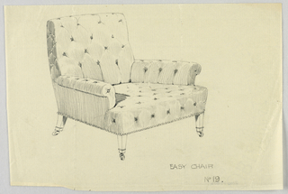 Drawing, Design for Stuffed Chair, Rocker, and Arm Chair (easy chair)