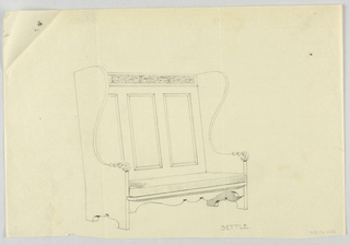Drawing, Design for Stuffed Sofa/Hall Seat