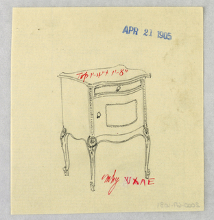 Drawing, Designs for Wardrobes, Washstands, & Somno (Night Tables)