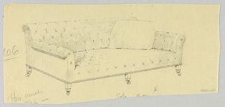 Drawing, Design for Stuffed Sofa/Hall Seat