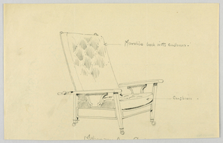 Drawing, Design for Stuffed Chair, Rocker, and Arm Chair (easy chair)
