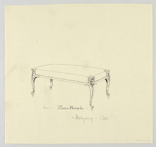 Drawing, Design for Mirror & Piano Bench