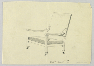 Drawing, Design for Stuffed Chair, Rocker, and Arm Chair (easy chair)