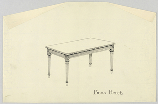 Drawing, Design for Mirror & Piano Bench