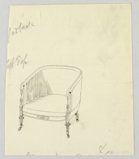 Drawing, Design for Stuffed Chair, Rocker, and Arm Chair (easy chair)