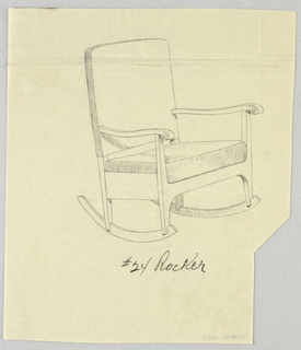 Drawing, Design for Stuffed Chair, Rocker, and Arm Chair (easy chair)