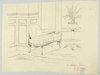 Drawing, Design for Stuffed Couch & Lounge (Divan)