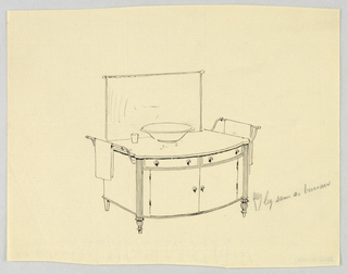 Drawing, Designs for Wardrobes, Washstands, & Somno (Night Tables)
