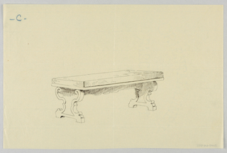 Drawing, Design for Mirror & Piano Bench