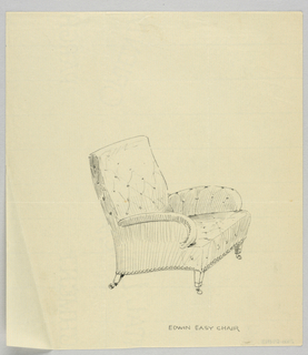 Drawing, Design for Stuffed Chair, Rocker, and Arm Chair (easy chair)