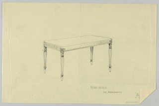 Drawing, Design for Mirror & Piano Bench