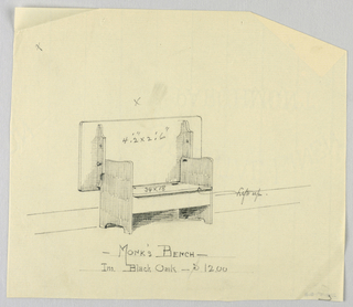 Drawing, Design for Stuffed Sofa/Hall Seat