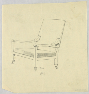 Drawing, Design for Stuffed Chair, Rocker, and Arm Chair (easy chair)