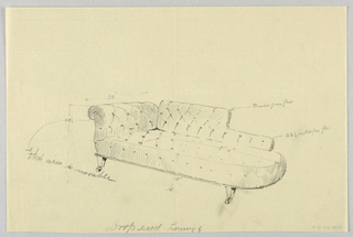 Drawing, Design for Stuffed Couch & Lounge (Divan)