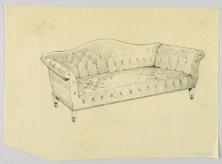 Drawing, Design for Stuffed Sofa/Hall Seat