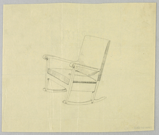 Drawing, Design for Stuffed Chair, Rocker, and Arm Chair (easy chair)