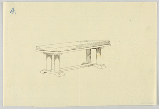 Drawing, Design for Mirror & Piano Bench