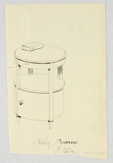 Drawing, Designs for Wardrobes, Washstands, & Somno (Night Tables)