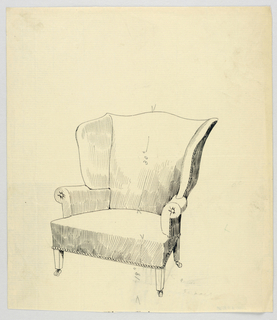 Drawing, Design for Stuffed Chair, Rocker, and Arm Chair (easy chair)