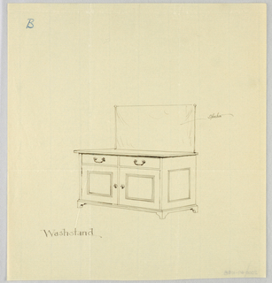 Drawing, Designs for Wardrobes, Washstands, & Somno (Night Tables)