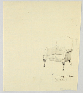 Drawing, Design for Stuffed Chair, Rocker, and Arm Chair (easy chair)