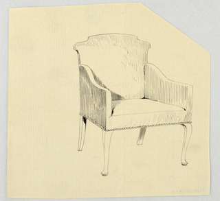 Drawing, Design for Stuffed Chair, Rocker, and Arm Chair (easy chair)