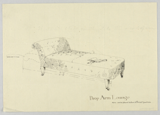 Drawing, Design for Stuffed Couch & Lounge (Divan)