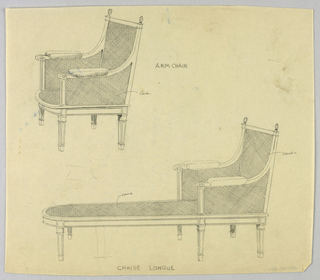 Drawing, Design for Stuffed Sofa/Hall Seat